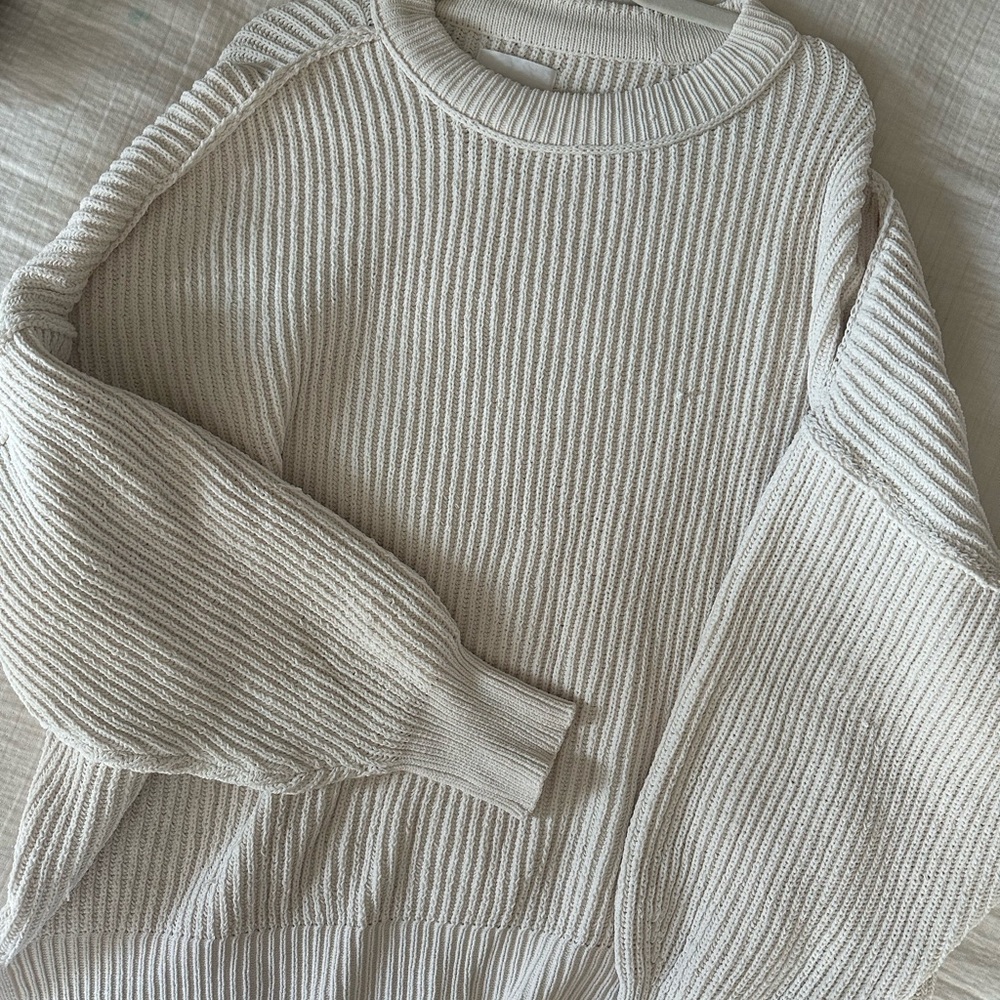 Aerie Cream Ribbed Sweater